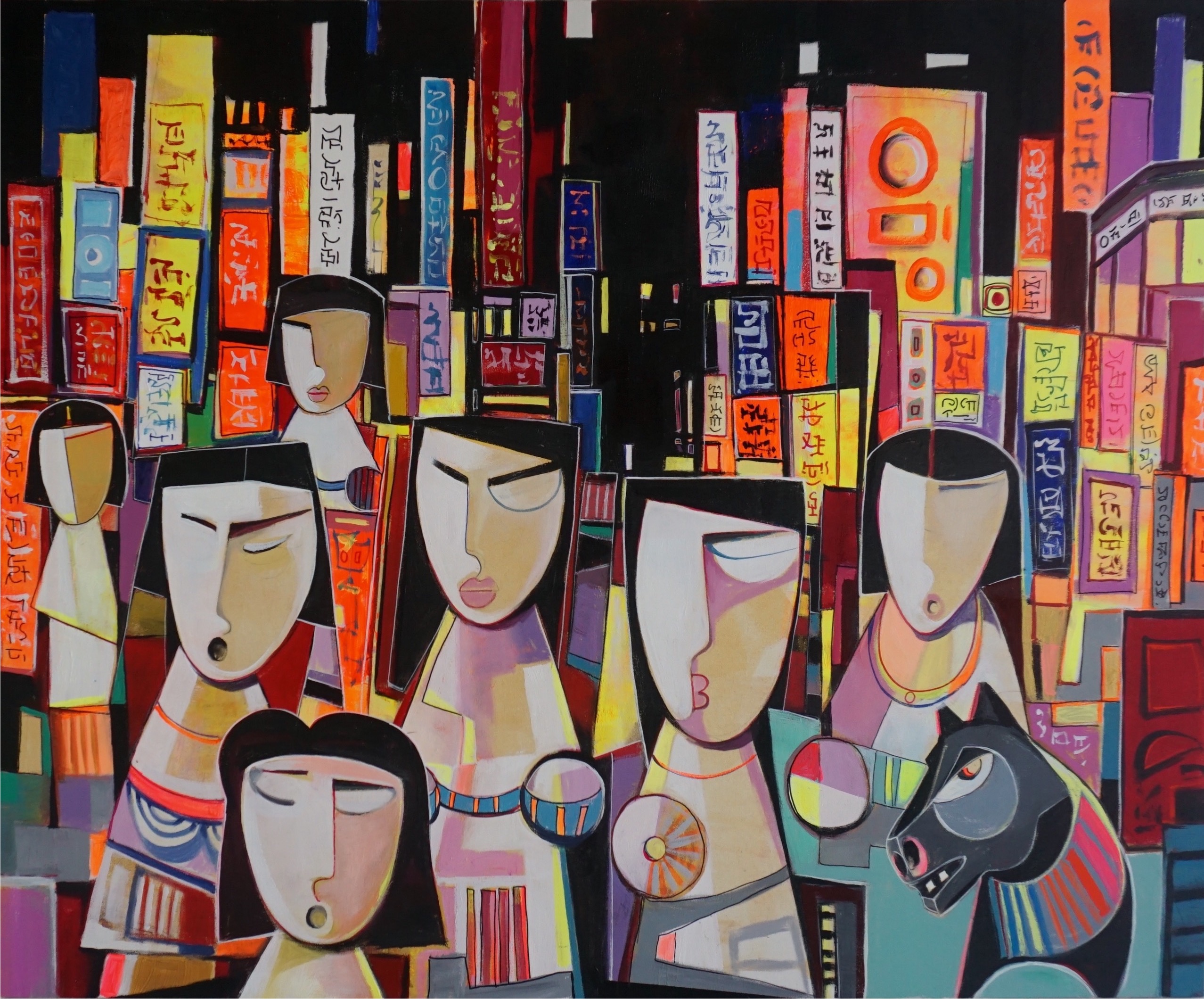 Shibuya Girls - 152 x 121 cm by Paul Ygartua