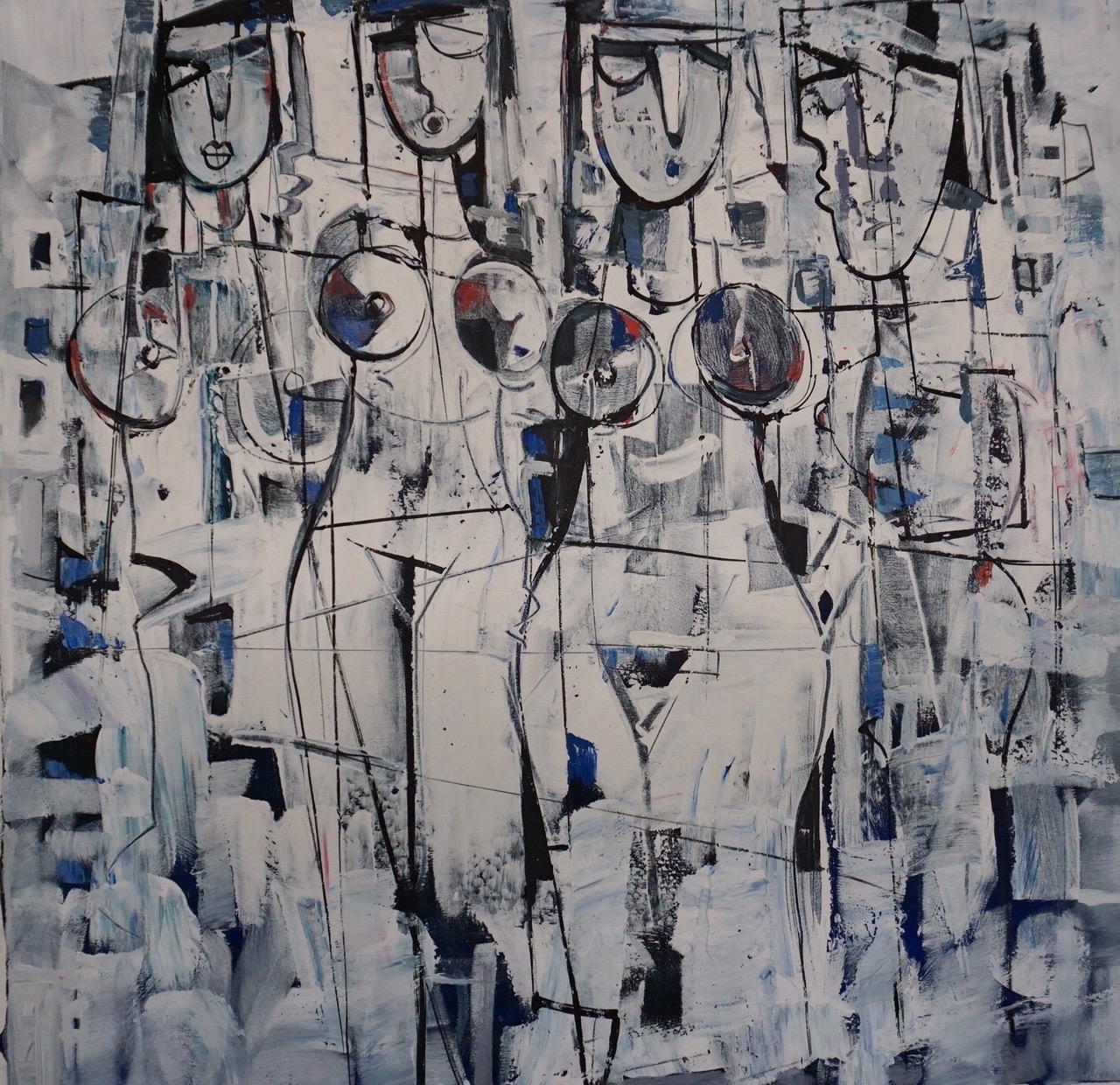 Ladies of the Night - 80 x 80 cm by Paul Ygartua