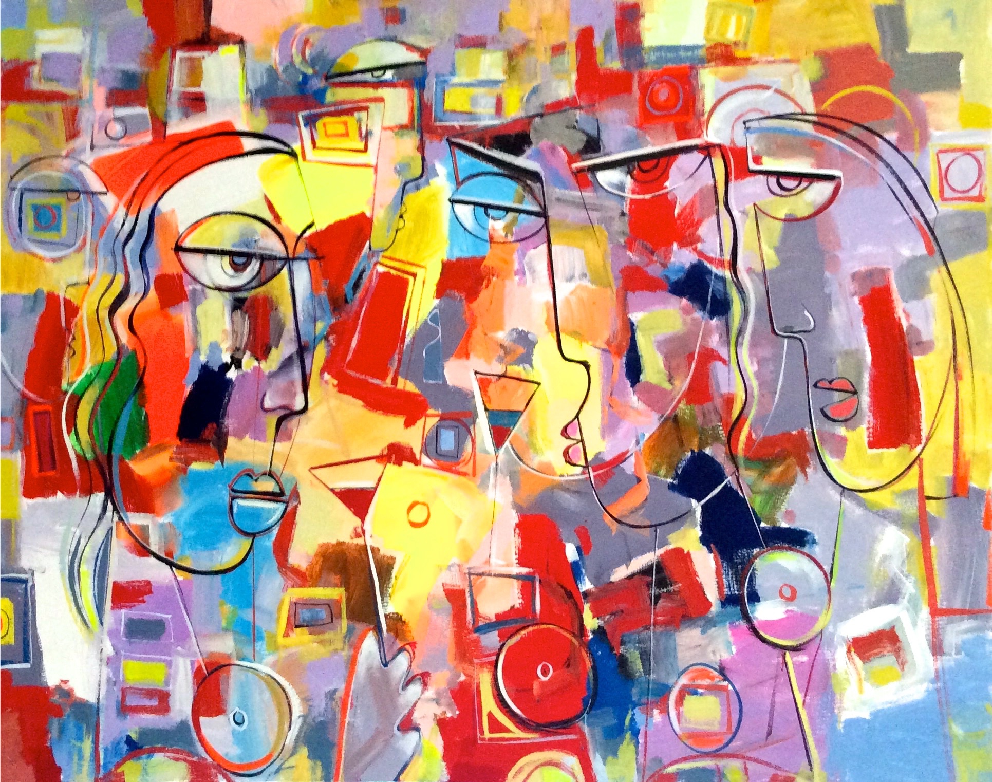 La Fiesta 152 x 121 cm by Paul Ygartua